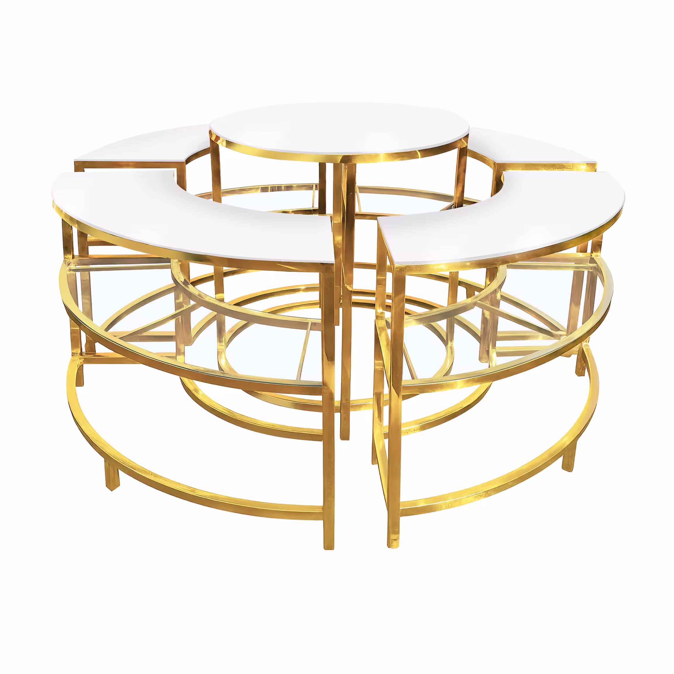 Gold Round Sweet Table Set W Gold Round Sweet Table Set W | Chairleader Party Rental